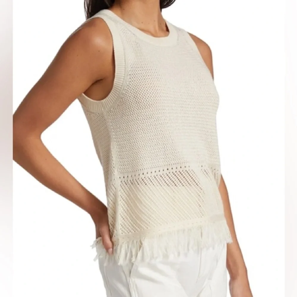 Ramy Brook Fringed Linen Tank Top - Picture 1 of 12